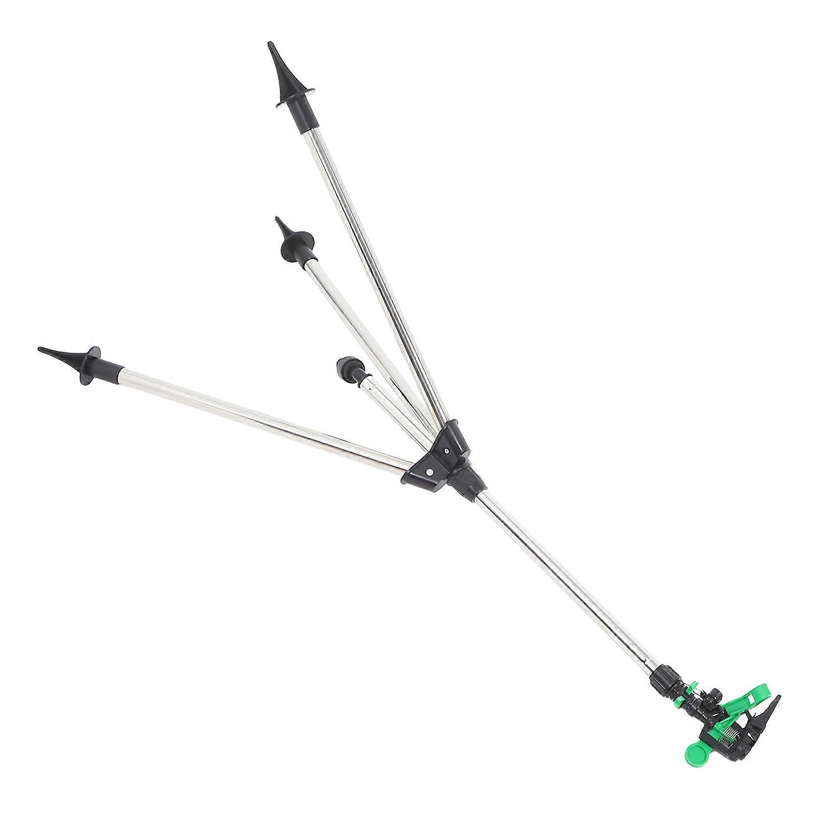 Triangular Base Sprinkler 1 Set Rotating Lawn Sprinkler for Yard Irrigation Adjustable Height Equipment Black Plastic