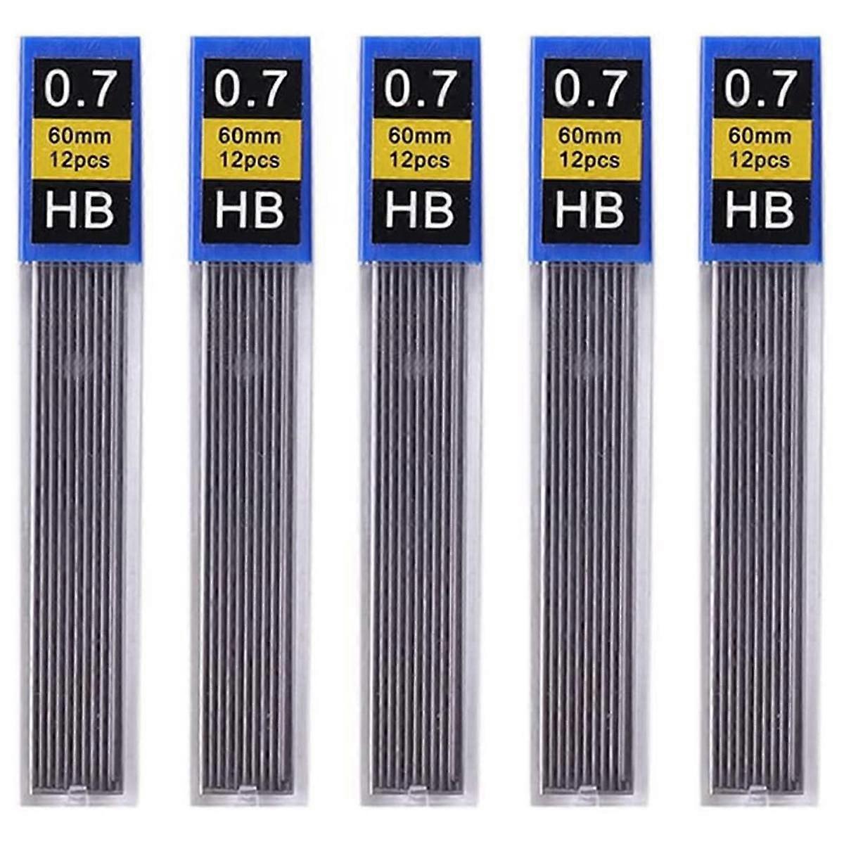 5Pcs/Set Pencil Lead Refill, Pencil Refill Office Writing Accessories Pencil Student Stationery Pencil Refills(0.7mm)