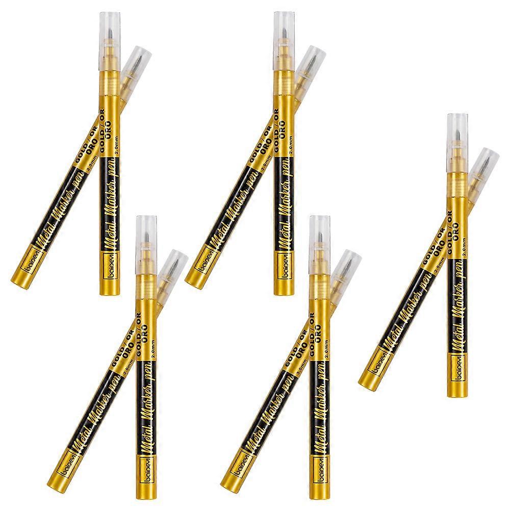 Oil Based Metallic Paint Markers   10pcs High Gloss Fade Resistant Ink Set for Vibrant DIY Projects with Comfortable Grip