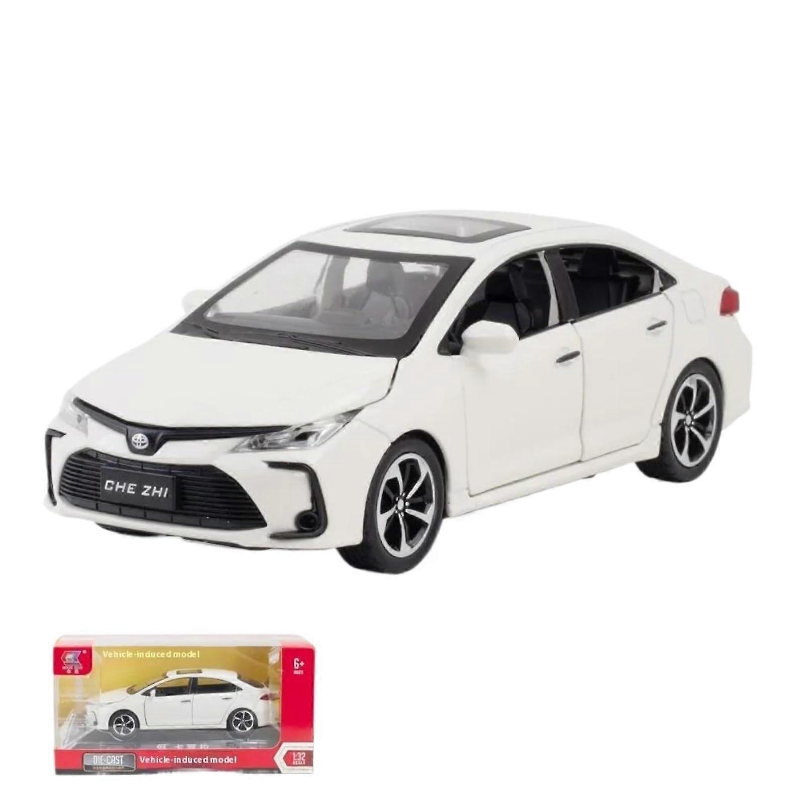 Model Car 1:32 Corolla Die-Cast Metal With Sound And Light Pullback Finished White Box