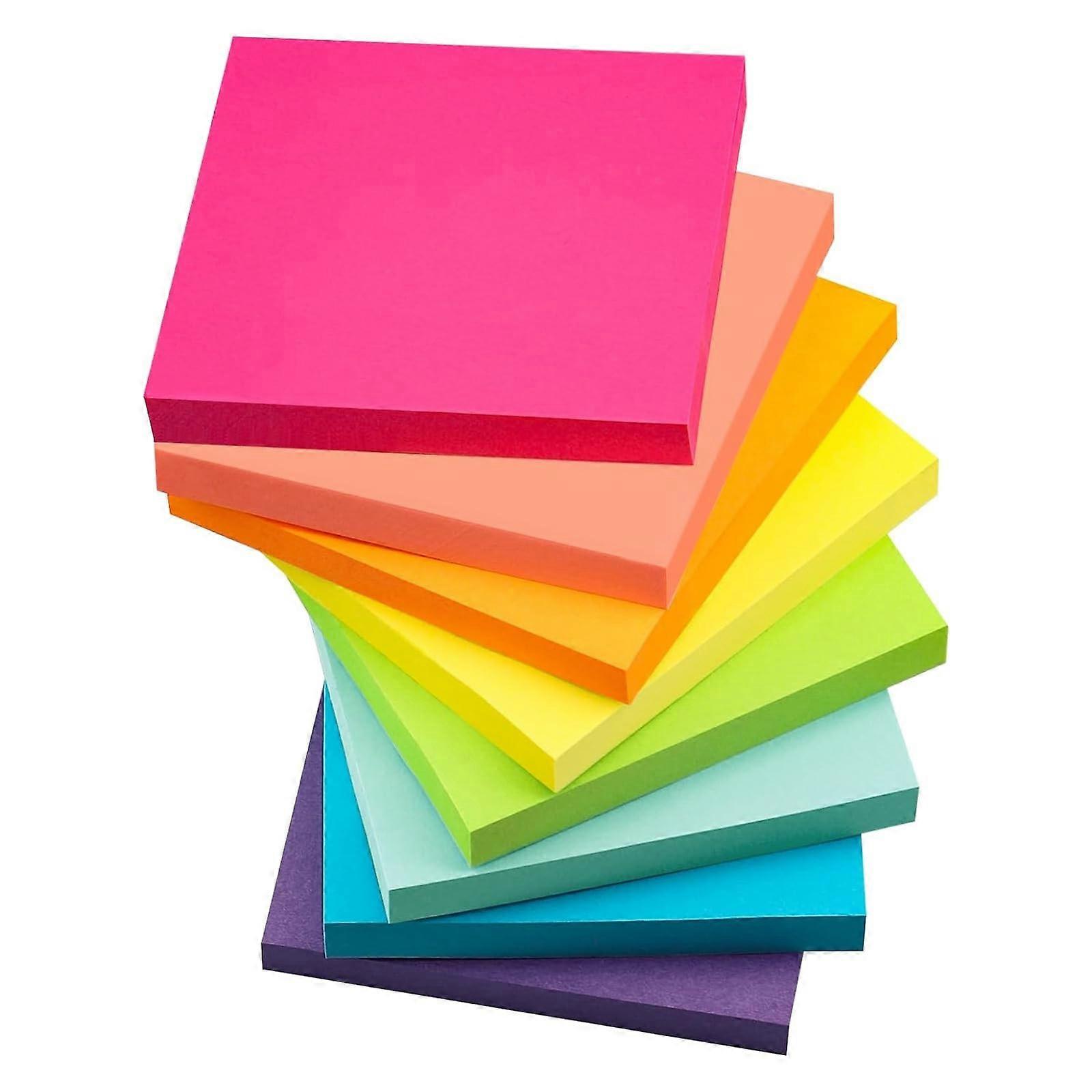 Colorful Sticky Notes 8-Pack Assorted Colors Small Notepad For Reminders