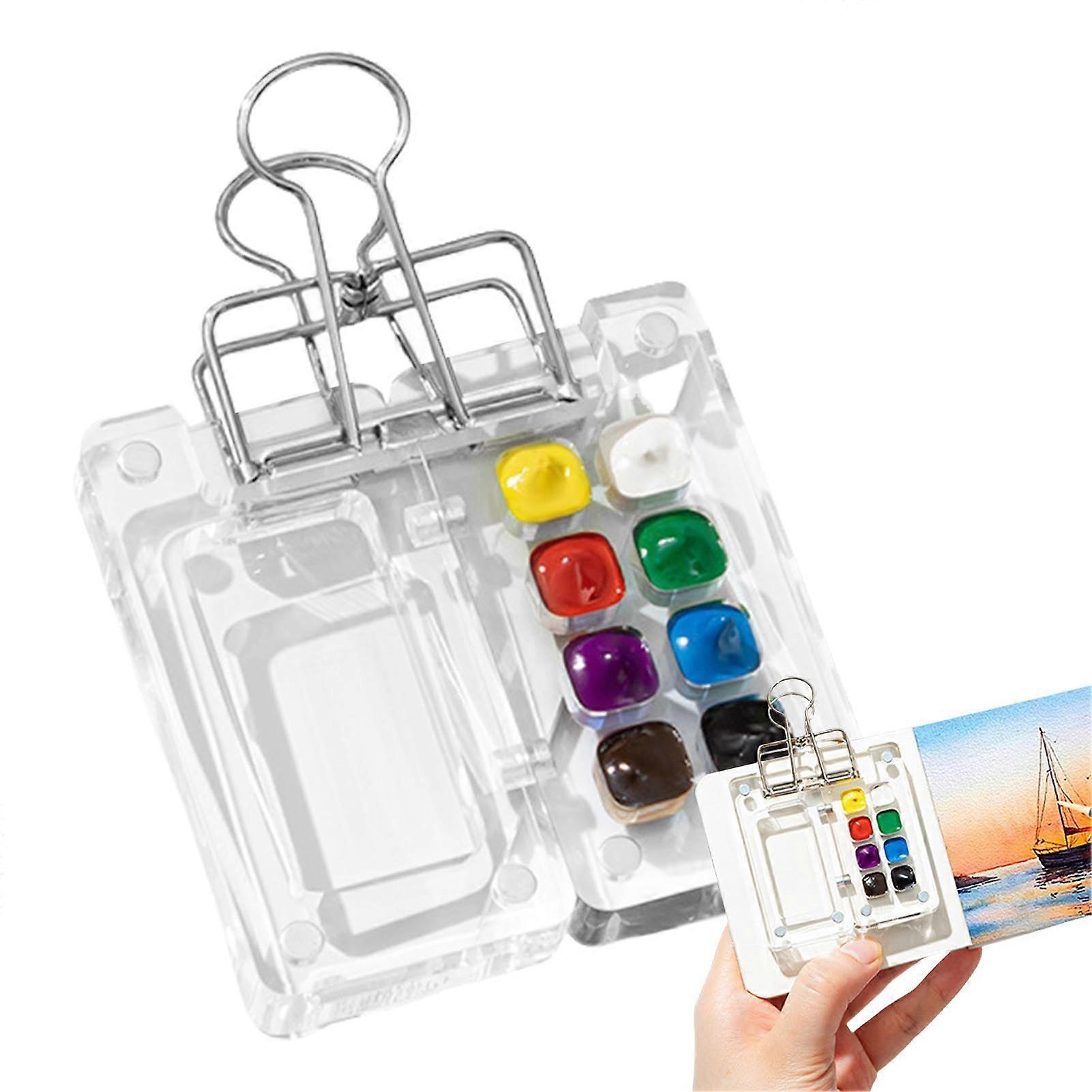 Paint Palette with Multiple Compartments, Magnetic Paint Tray with Metal Clip, Travel Storage Bag for 8 Colors A-Lacquer