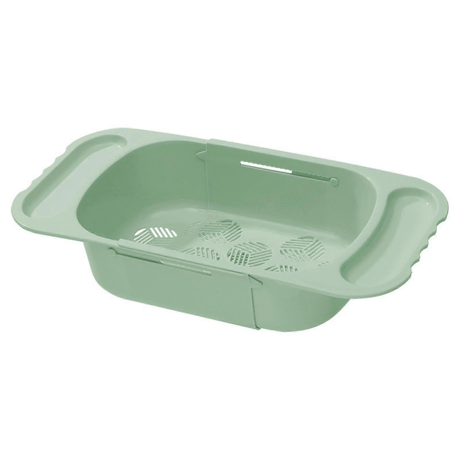 Dish Drying Rack with Pull-Out Draining Basket for Kitchen Sink, Water Filter, Set of 2 Light Blue