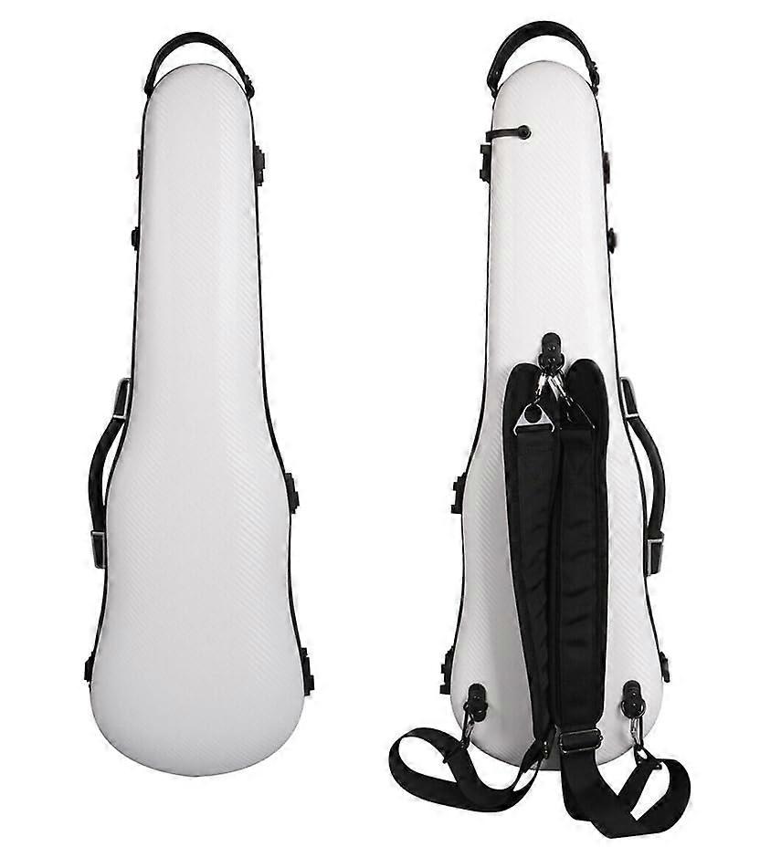 3/4 Size Violin Hard Case 4/4 Size Carbon Fiber Strong Lightweight Scratch Resistant Flight Case Travel Backpack Violin Case, White/Opulent Garden