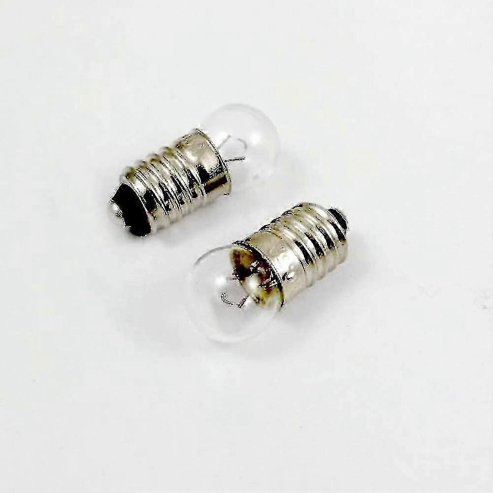 6V 0.5A Mini Filament Bulbs 10 Pack - E10 Screw Base for Flashlight & Power Tools