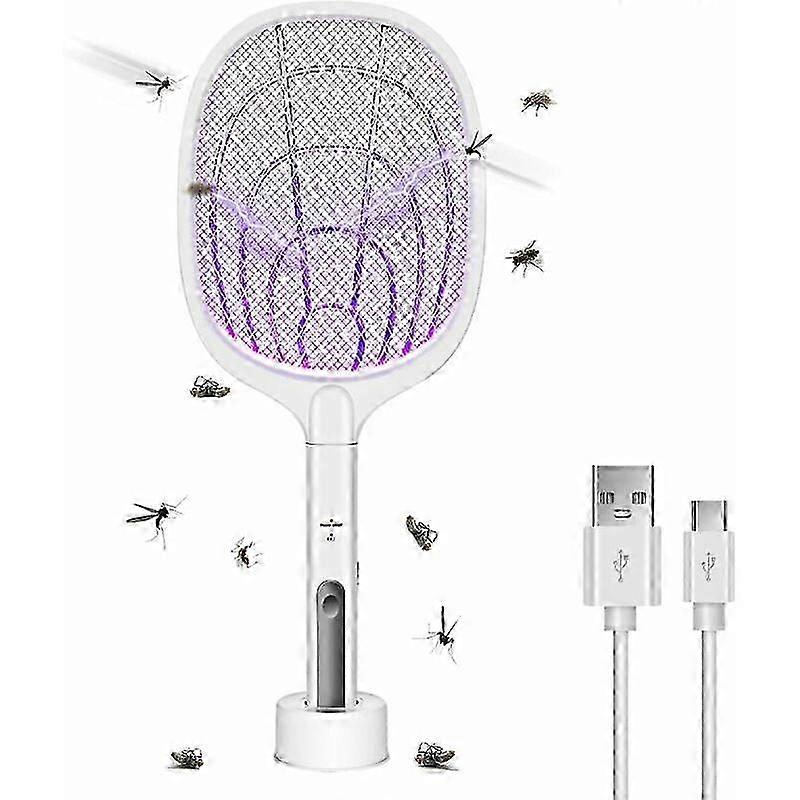 2-in-1 electric fly swatter insect repellent 3000-volt USB charge 1 pack