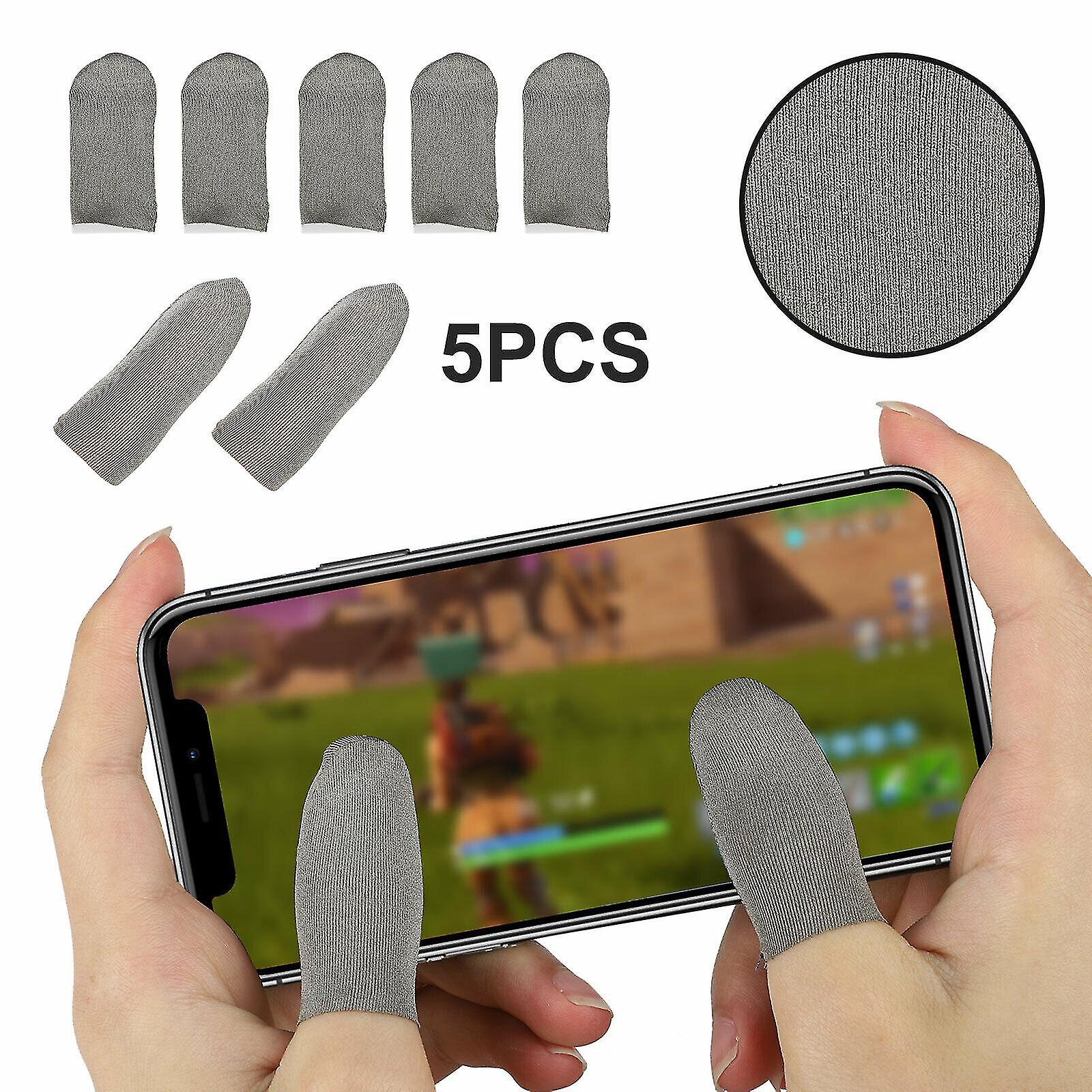 5pcs Screen Pubg Gaming Finger Sleeve Game Controller Mobile Sweatproof Gloves