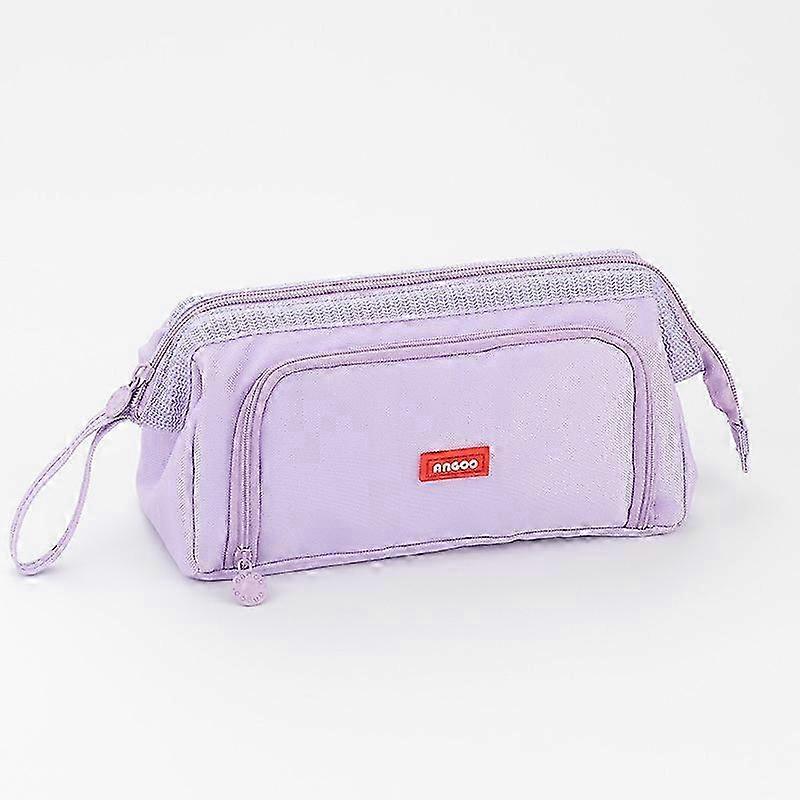 Pencil Case Large Capacity Pencil Pouch Handheld Pen Bag Cosmetic Portable Gift for Office School Teen Girl Boy Men Women Adult (Purple)
