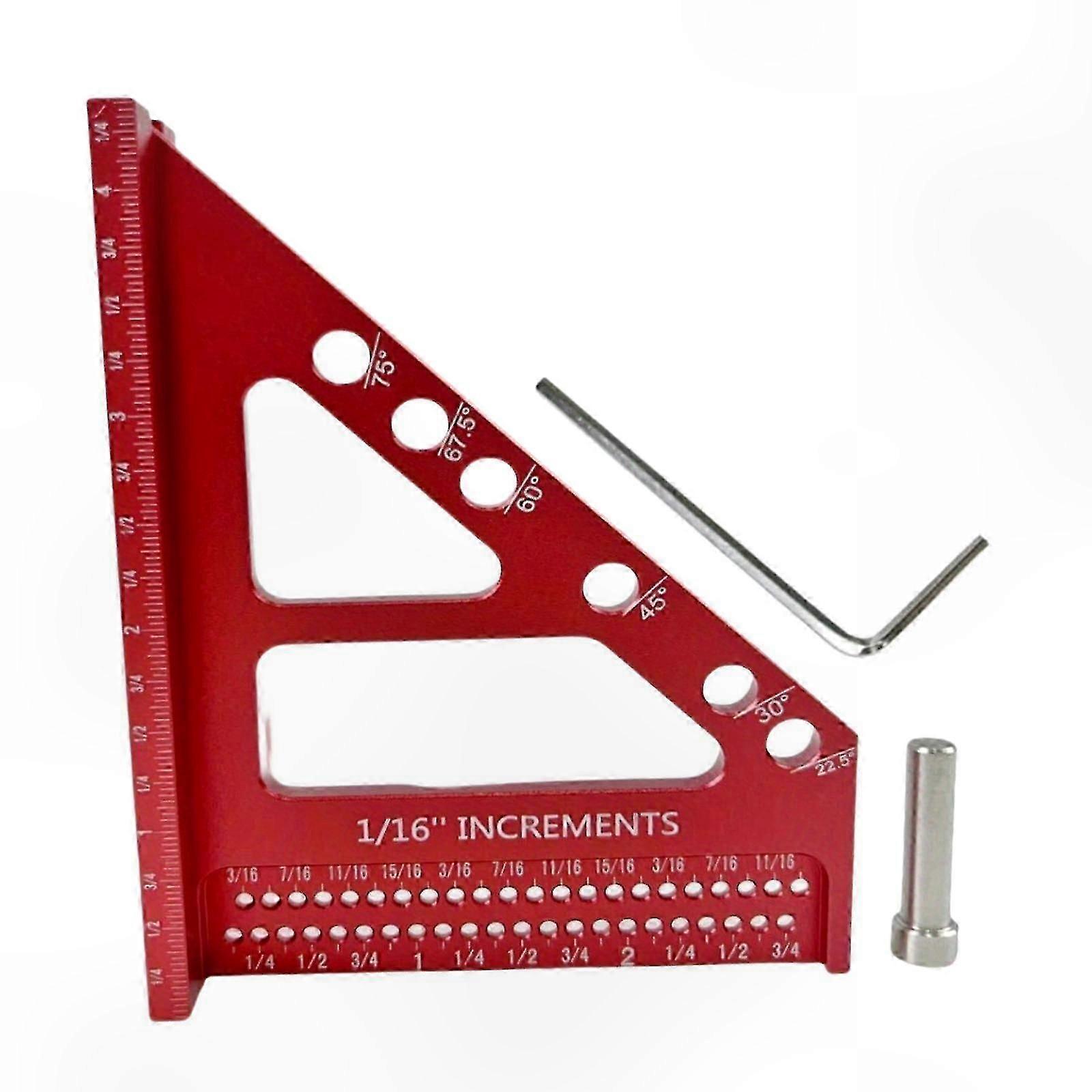 Portable 3D Multi Angle Measuring Ruler for Industrial Construction Engineers in Red Color