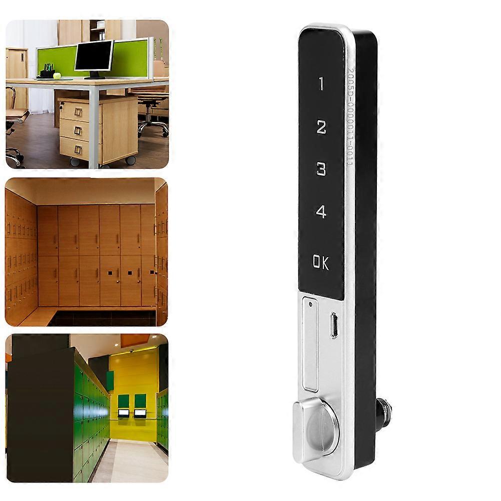 Zinc Alloy Electronic Smart Password Lock Touch Keypad with Flat Bolt Safety for Wardrobe File Cabinet