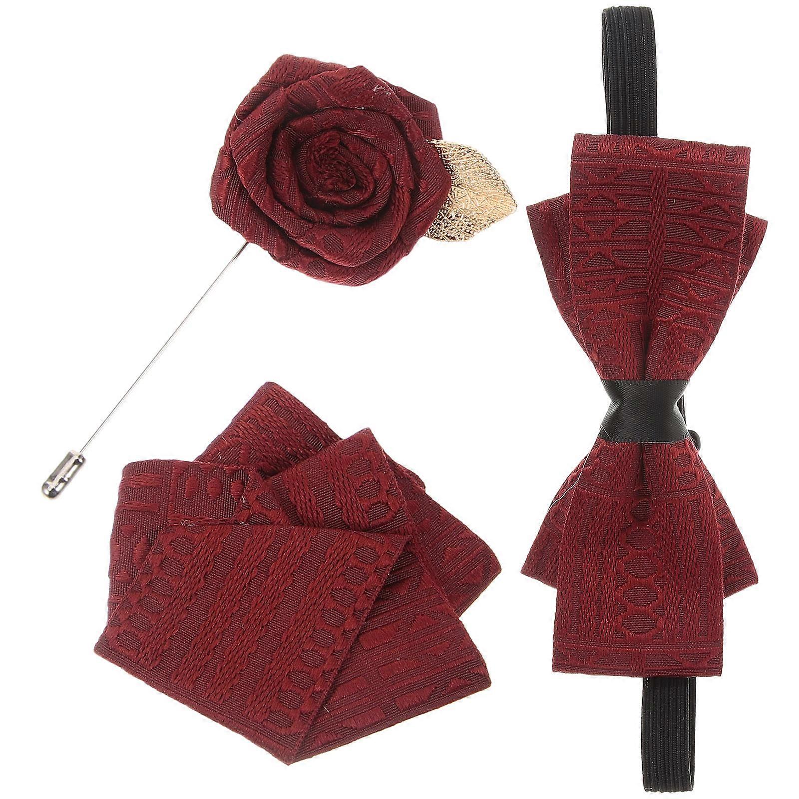 Men's Bow Tie and Pocket Square Set with Lapel Pin – Stylish Formal Tuxedo Accessories for Weddings, Graduations, and Special Occasions