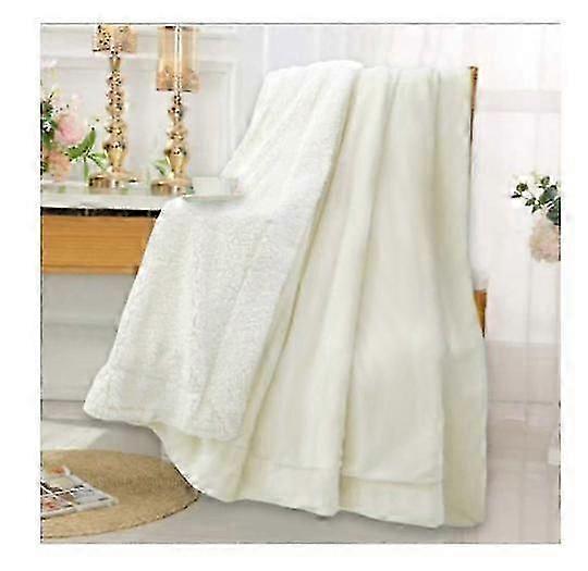 Lamb wool blanket quilt double thick flannel blanket