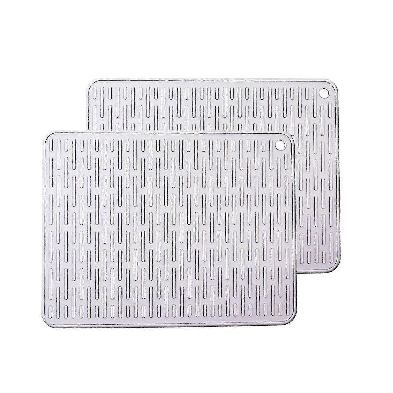 2 Pack Silicone Dish Quick Drying Mat Foldable