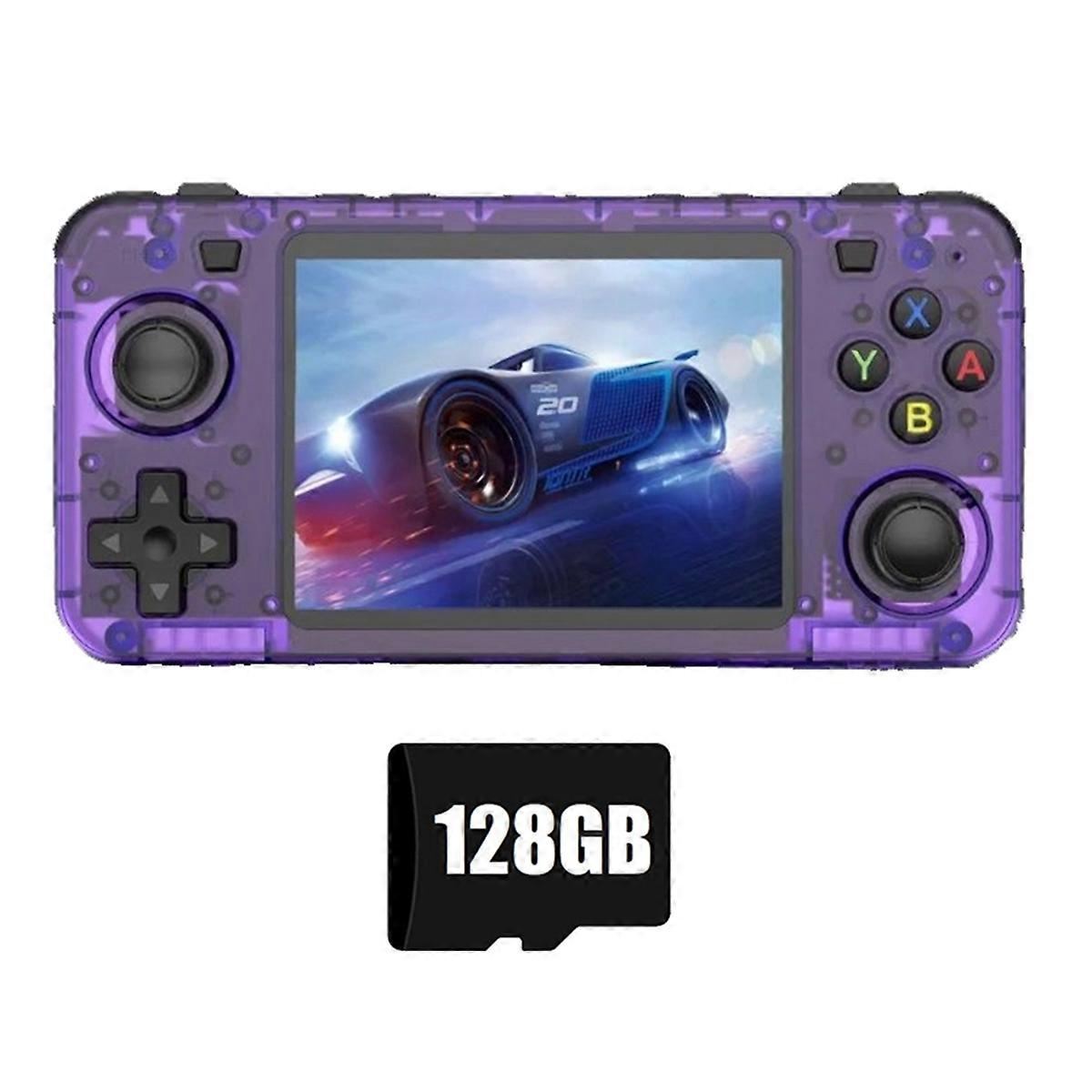 R36H レトロハンドヘルドゲームコンソール 128G 30000+ゲーム Linux 3.5 インチポータブルポケットビデオプレーヤー Ki 用