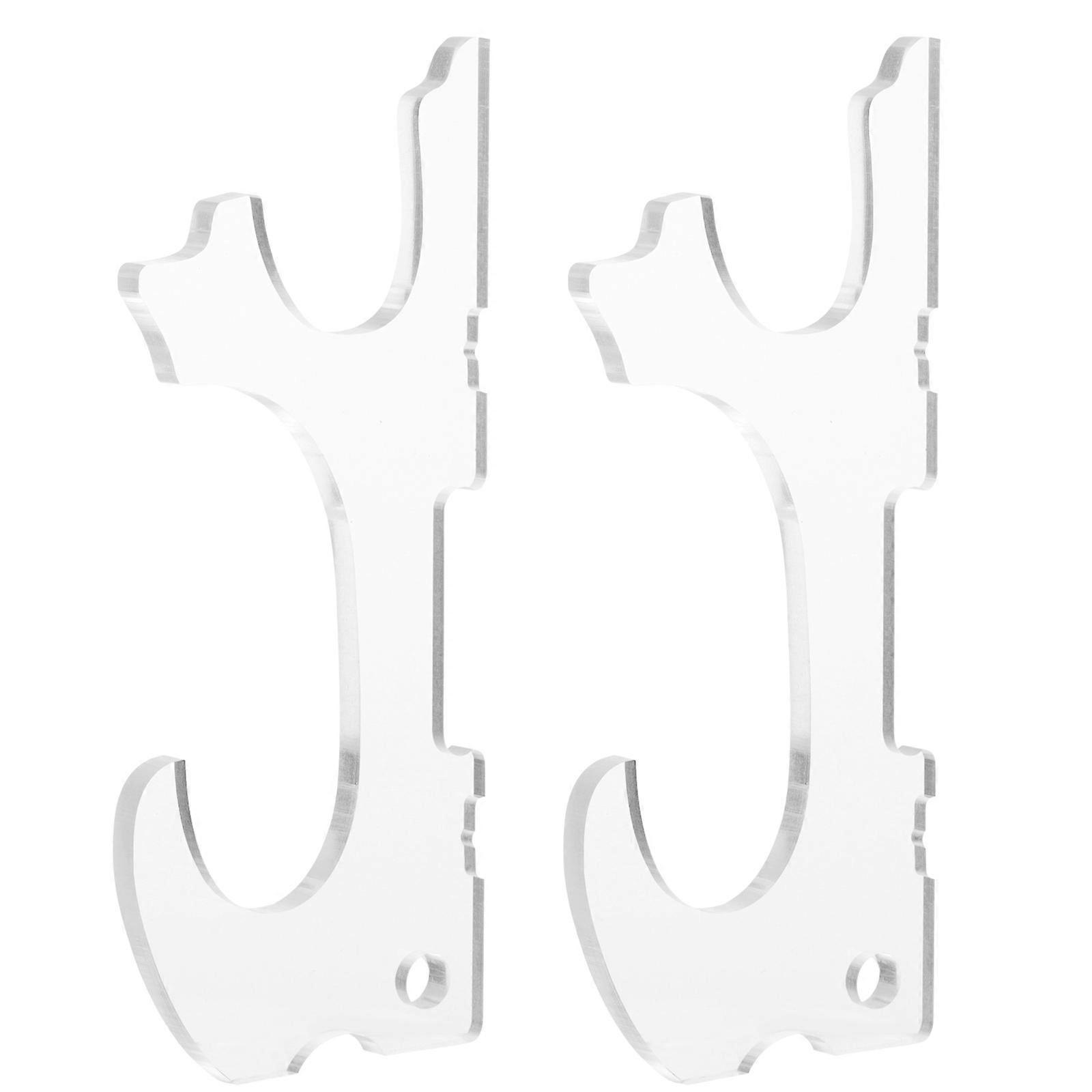 Wall Acrylic Sword Stand for Storage Use Clear Display Rack with Unique Design 2 Pcs
