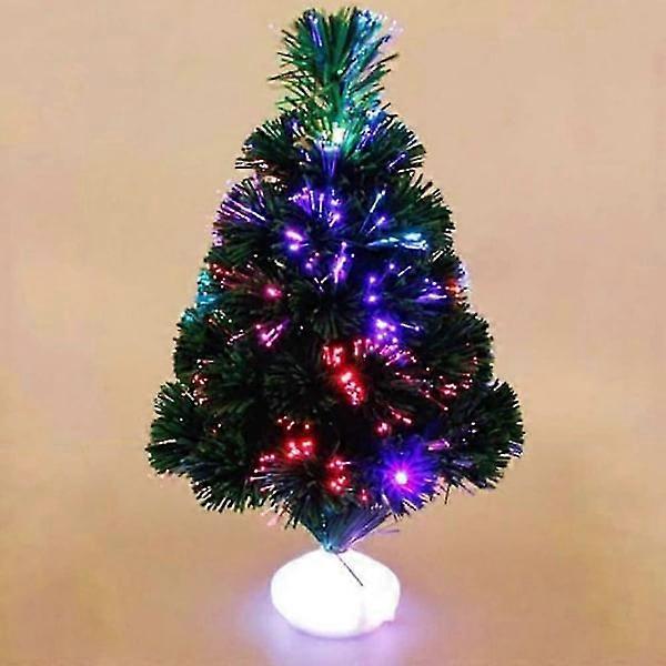 42cm Small Christmas Trees, Fiber Optic Christmas Trees With 8 Color Changing Iridescent LED Lights