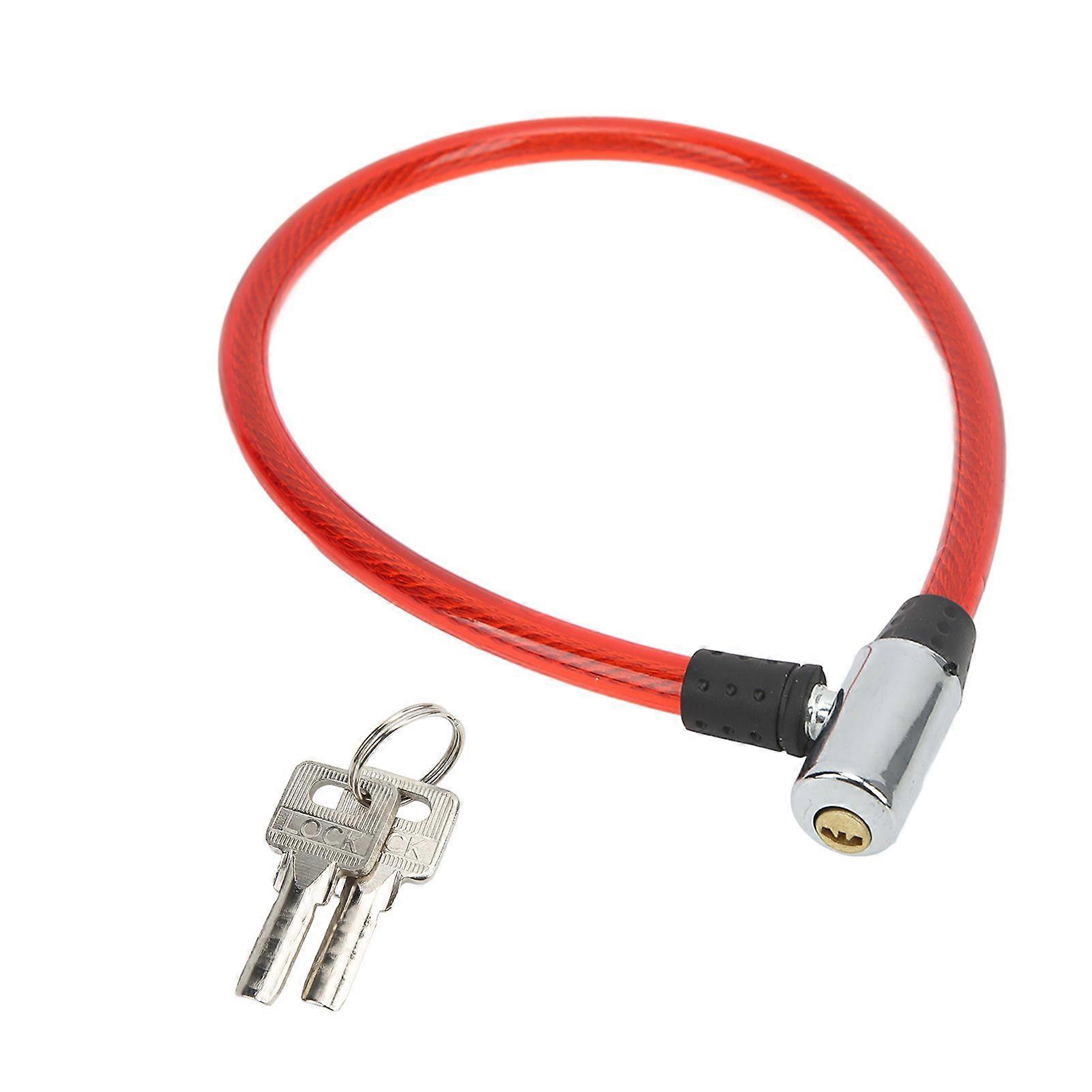 Bike Lock Cable Sturdy Durable Steel Wire Portable Wide Application Easy Operation Cable Lock for Bike Motorcycle GateRed