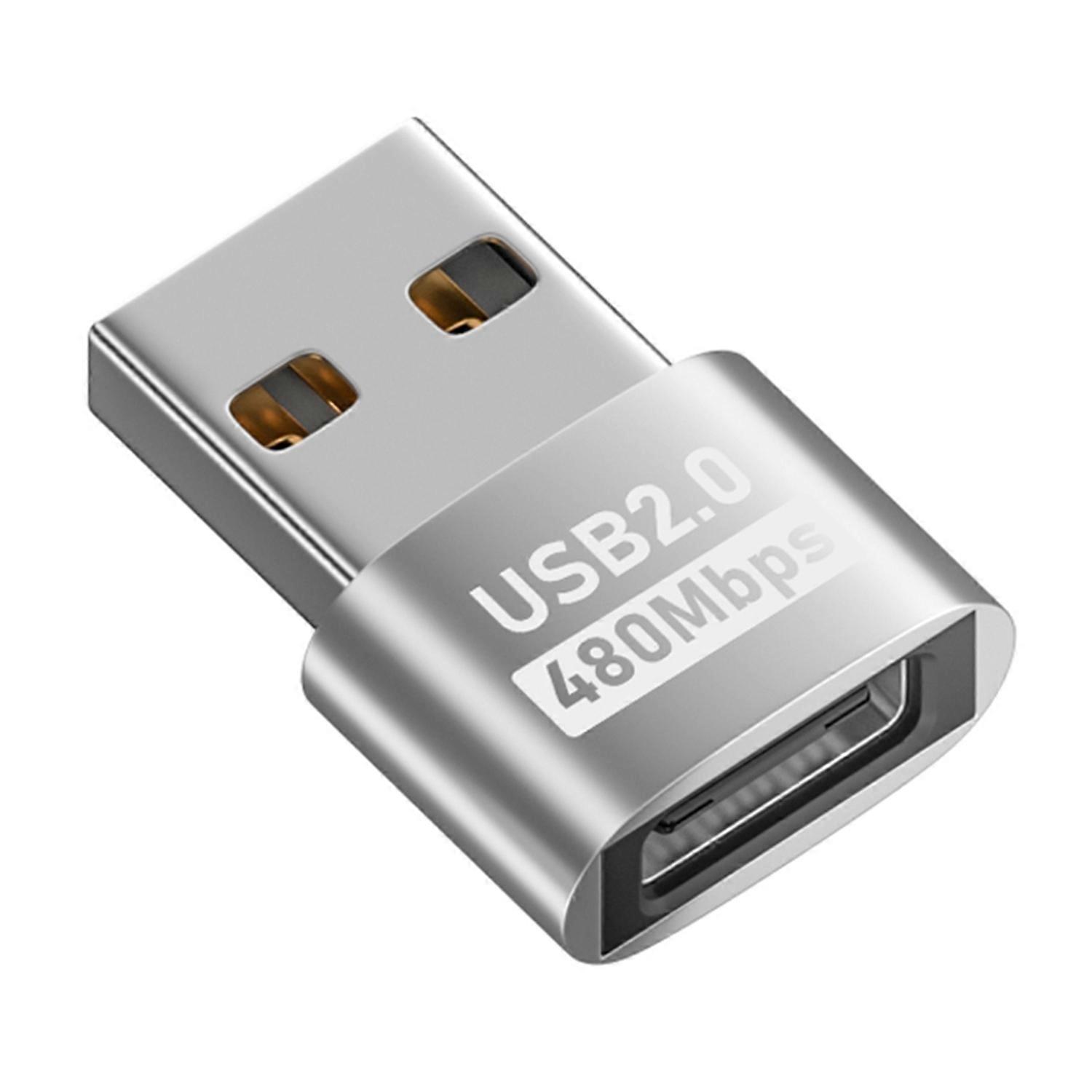 USB 2.0 Male to USB-C Female Adapter 480Mbps Data Transfer OTG Converter