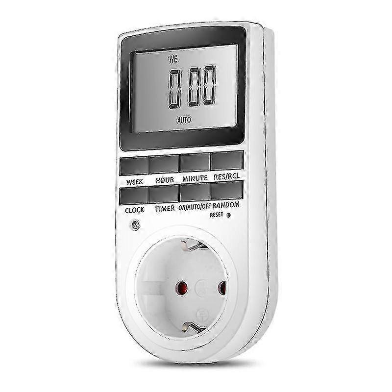 Digital Programmable Socket, Maxcio Weekly Timer LCD Display, 12h/24h/7days Outlet, Energy Saving for Home Appliances