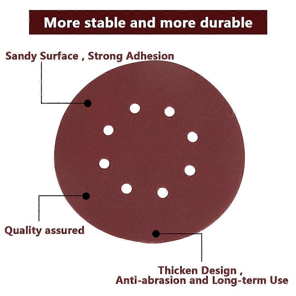 Sanding Discs Sandpaper For Drill Surface Conditioning 5 Inch Brick Red Heat Resistant 25Pack