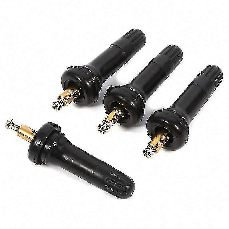 4pcs Tire Valve Repair Kit with TPMS Pressure Sensor for Tire Pressure Monitoring System, Snap-In Tire Valve Stems