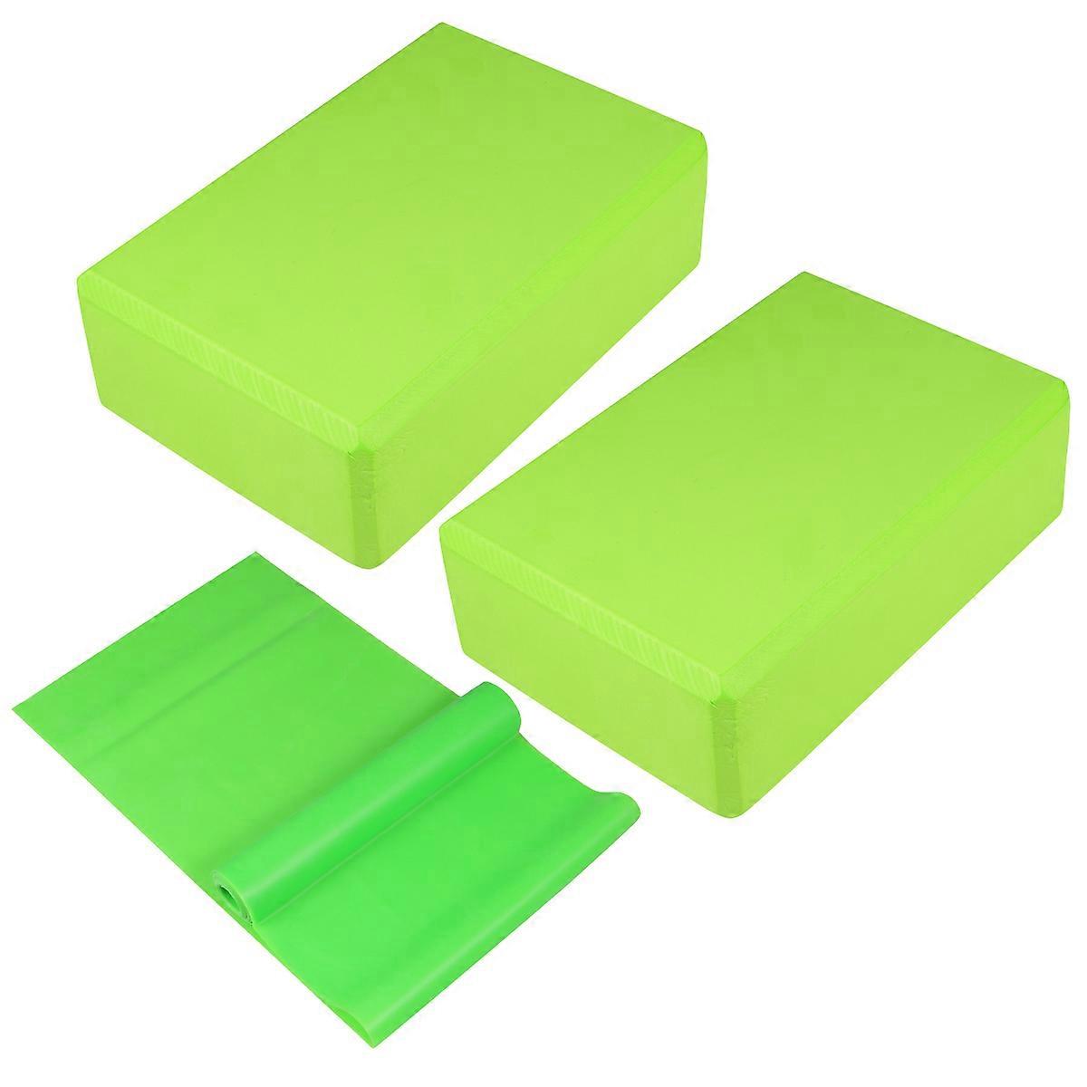 Yoga Blocks for Home Use Green Plastic Foam Lightweight Durable Comfortable 2PCS 18 Pounds