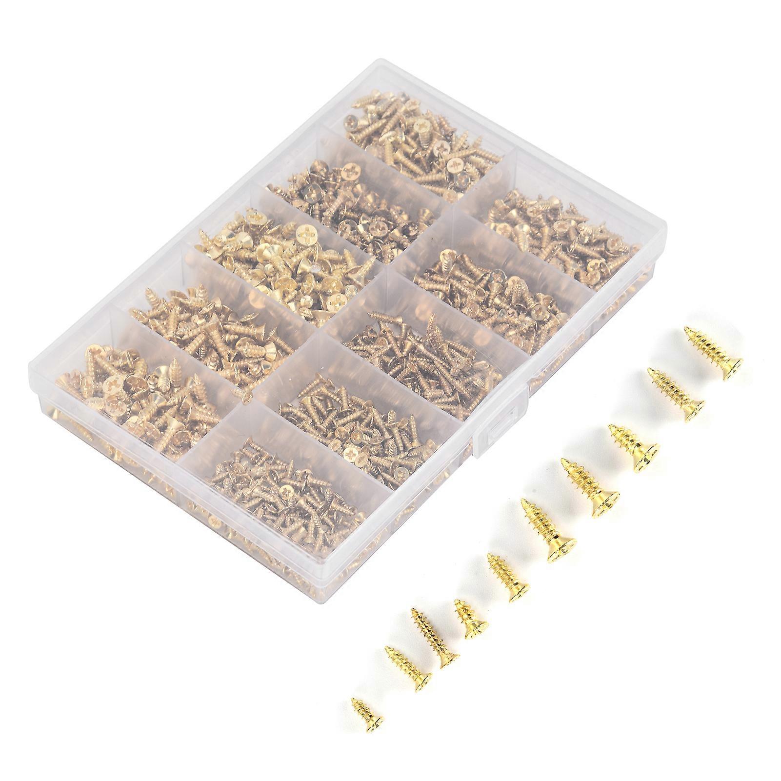 1080PCS Self Tapping Cross Iron Screws Kit M2 M2.5 M3 Assortment
