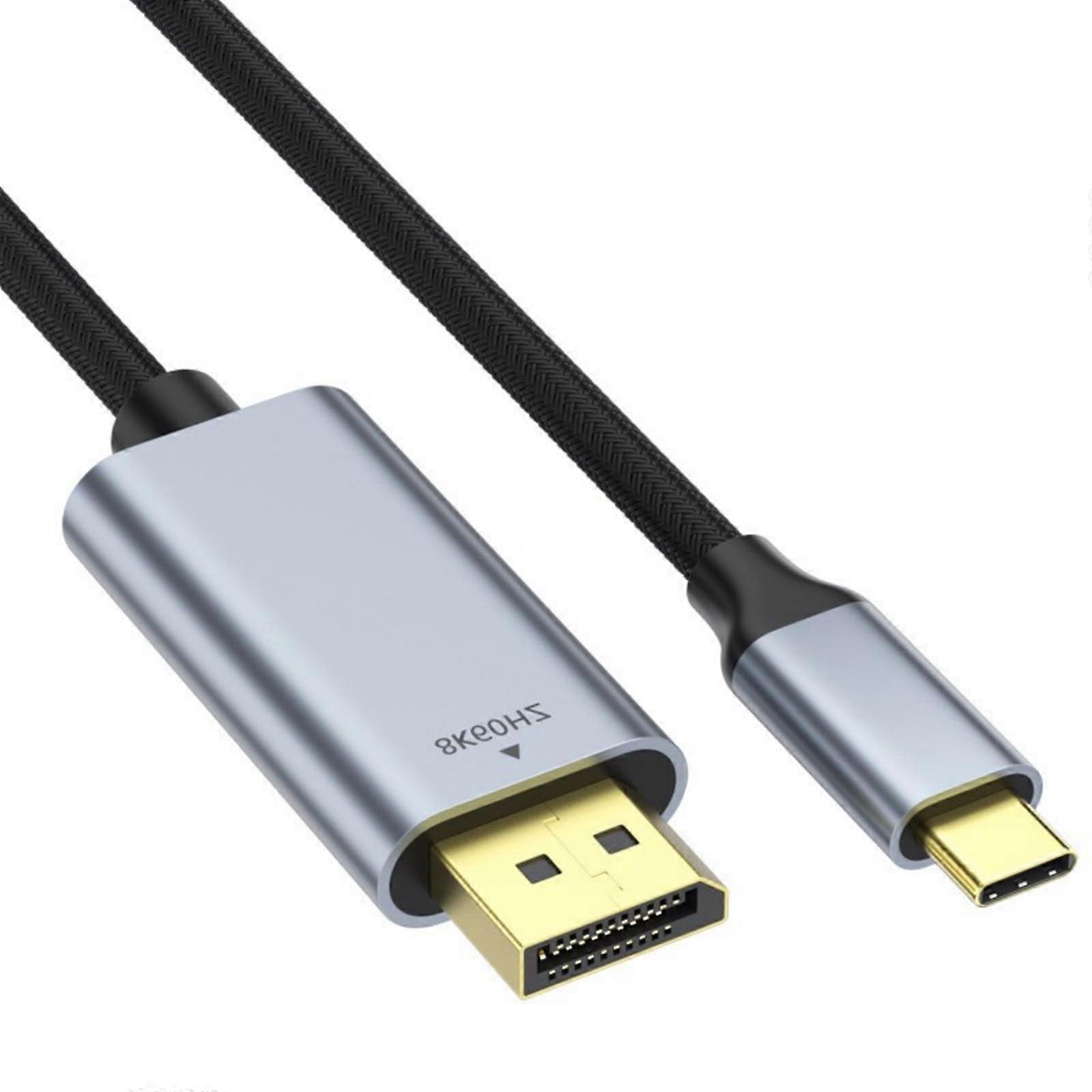 Portable 8K60Hz Type C Connection Cable USB C to DP 1.4 Male Cable Laptop Connector Cord Phone Data Transmission