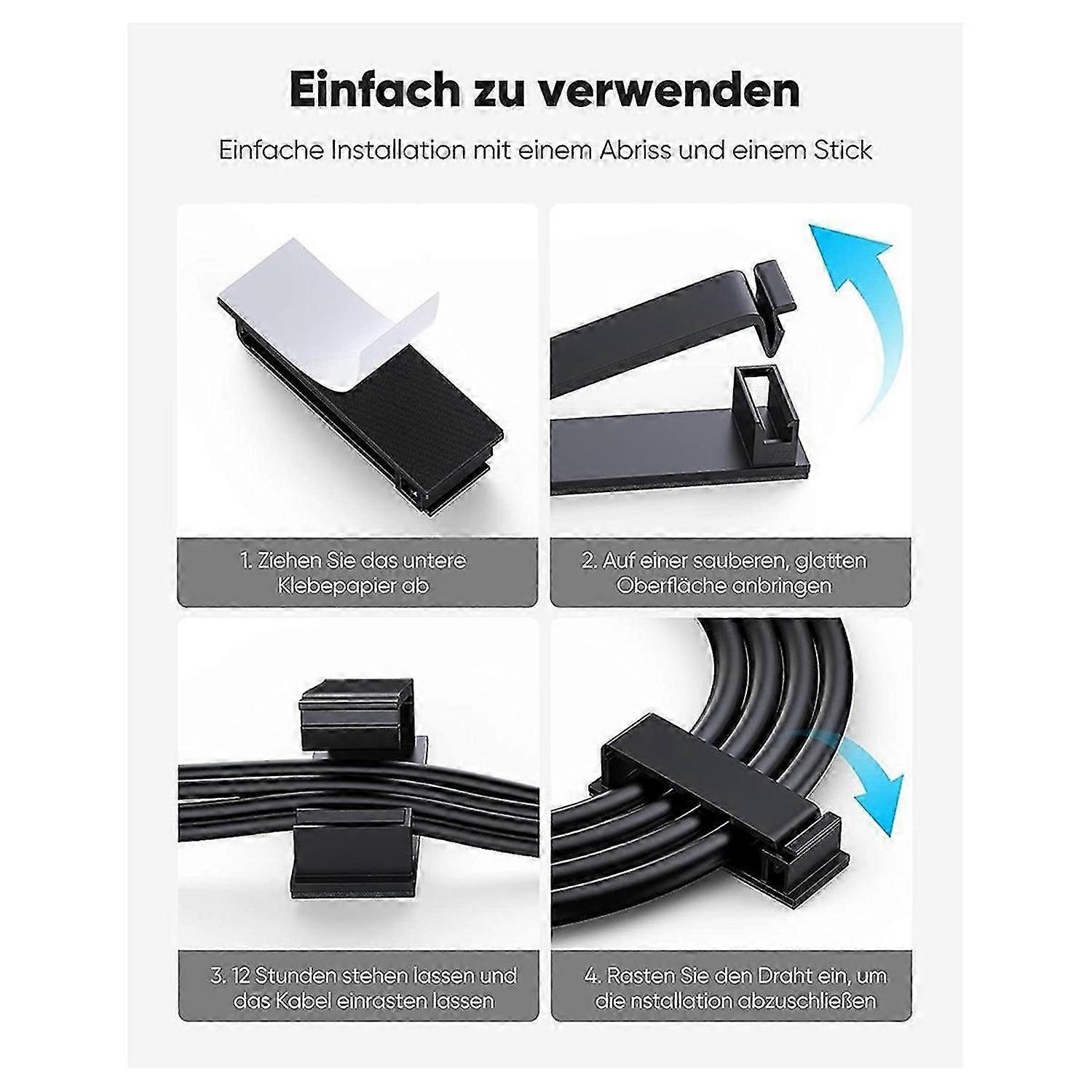 50Pcs Cable Management Self-Adhesive Cable Clips Cable Holder