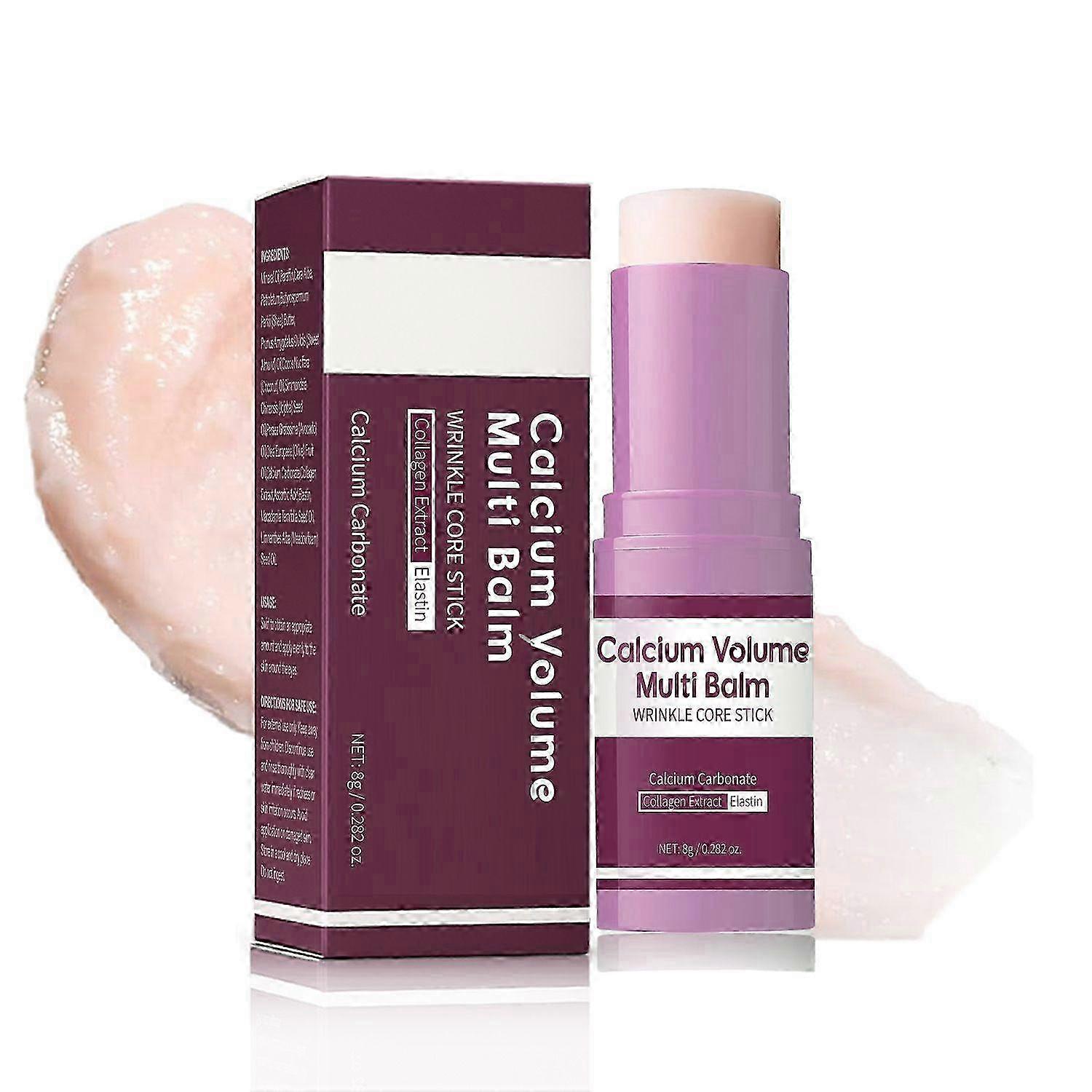 2025 Calcium Multi Balm, Calcium Volume Multi Balm, Wrinkle Core Stick, Collagen Moisturing Stick, Anti-aging, Hydrating, Firming Skin, Suitable for E