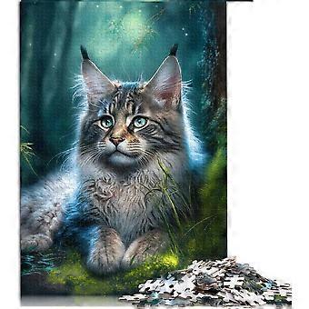 Quebra-cabeças para adultos 300 peças Adorável Gato Maine Coon 300 Peças Quebra-cabeça Quebra-cabeça de Madeira Presentes de Natal para Crianças Crianças 