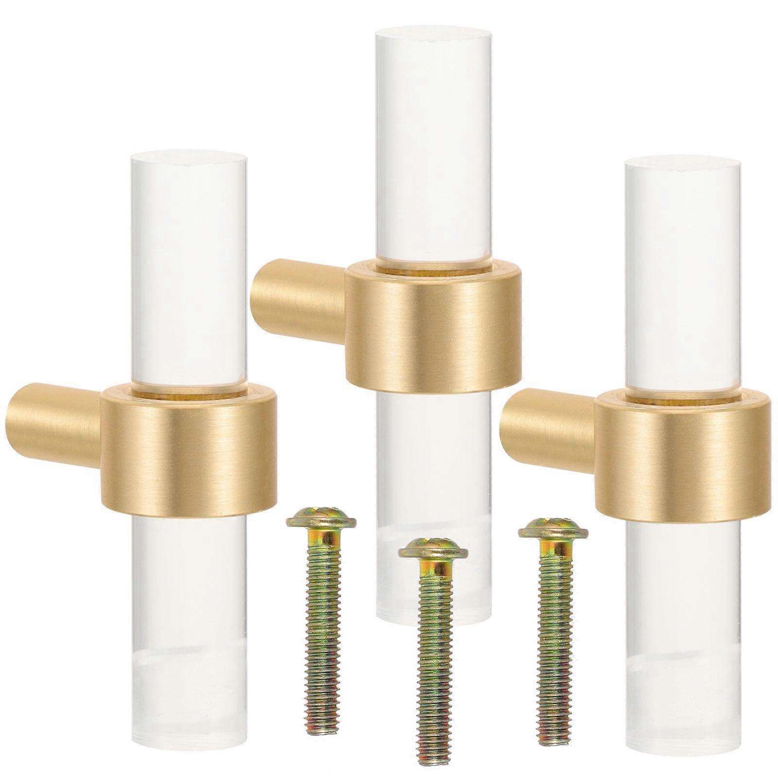 6Pcs Acrylic Cabinet Handles Single Hole Drawer Pulls Transparent Style