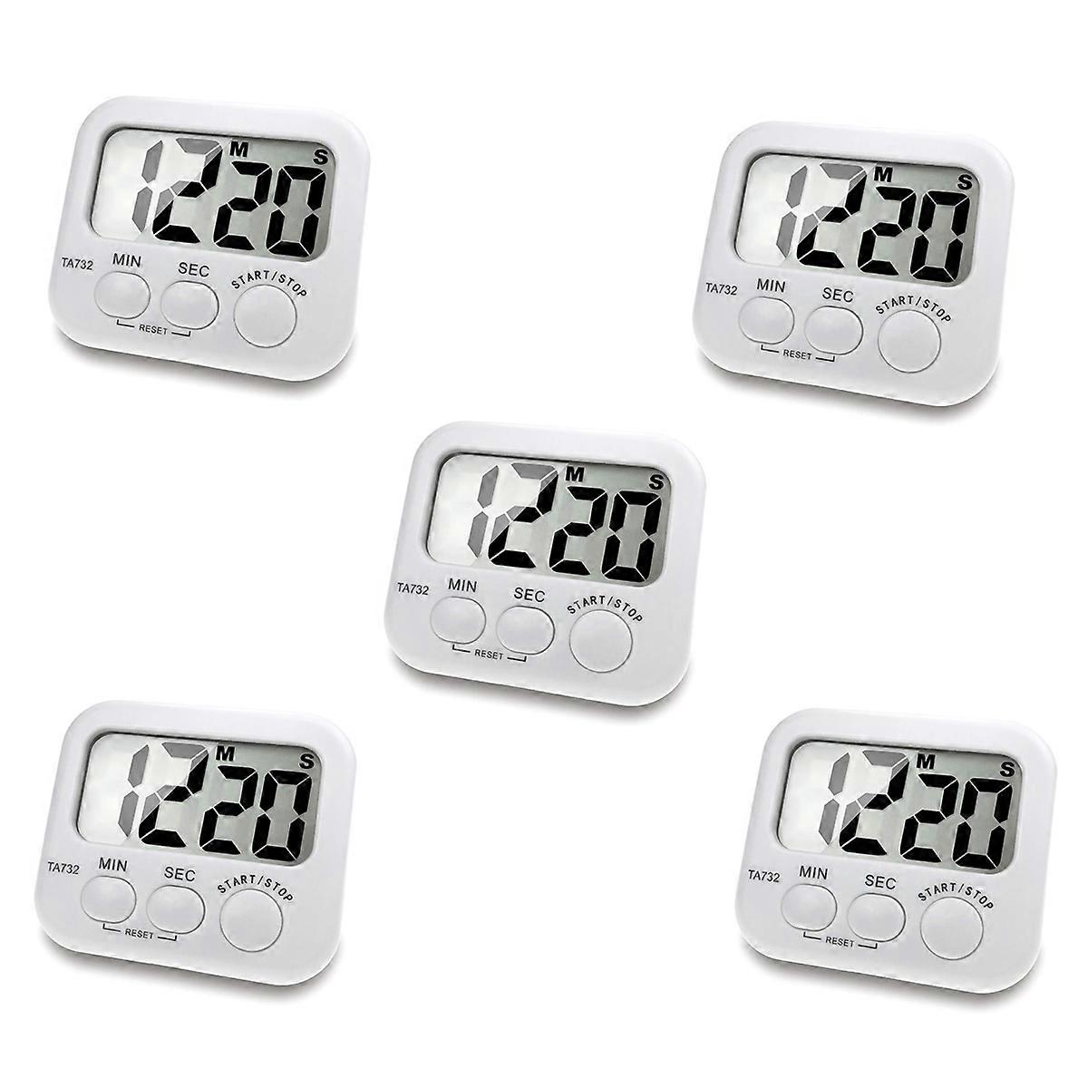 5X Digital Kitchen Timer, Large Screen Large Font Display, Magnetic Back Cooking Timer, Loud Alarm