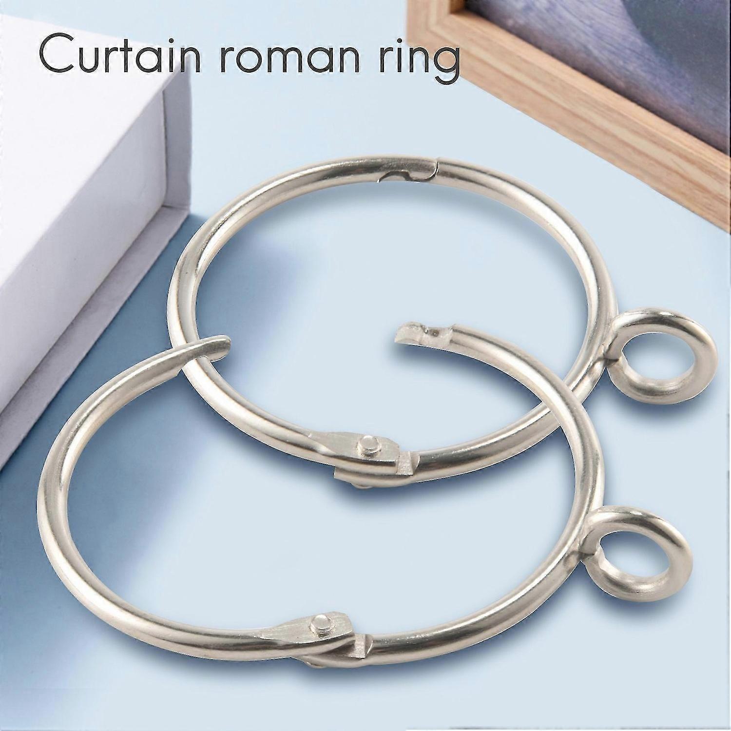20 Pcs Openable Silver Curtain Rings Open and Close Metal Rustproof Drapery Loops with Eyelet for Ho