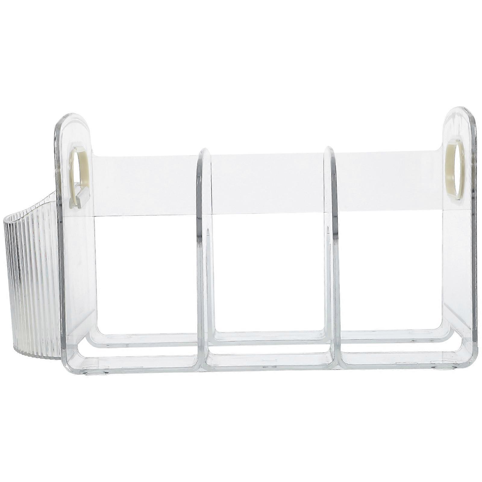 Desktop Bookshelf Book Holder for Document Storage 2Pcs Plastic Transparent Bookend Stand