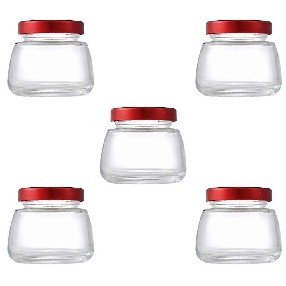 Transparent Glass Storage Jar for Storage Use 5Pcs Sealed Small Containers