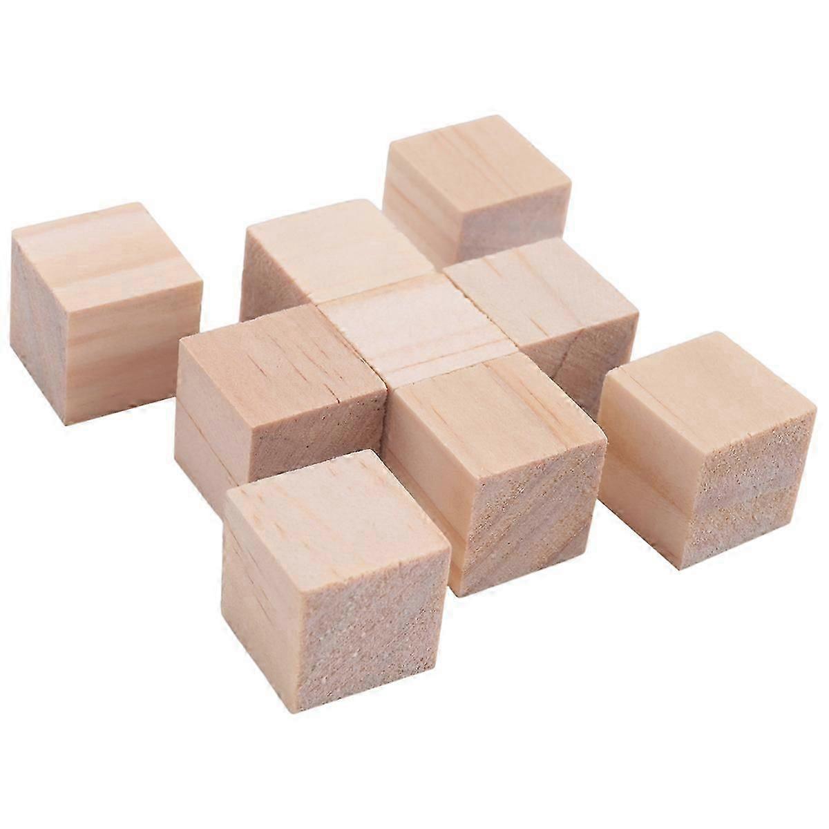 50-Piece Set of Square Wood Blocks for DIY Craft Projects and Puzzle Making