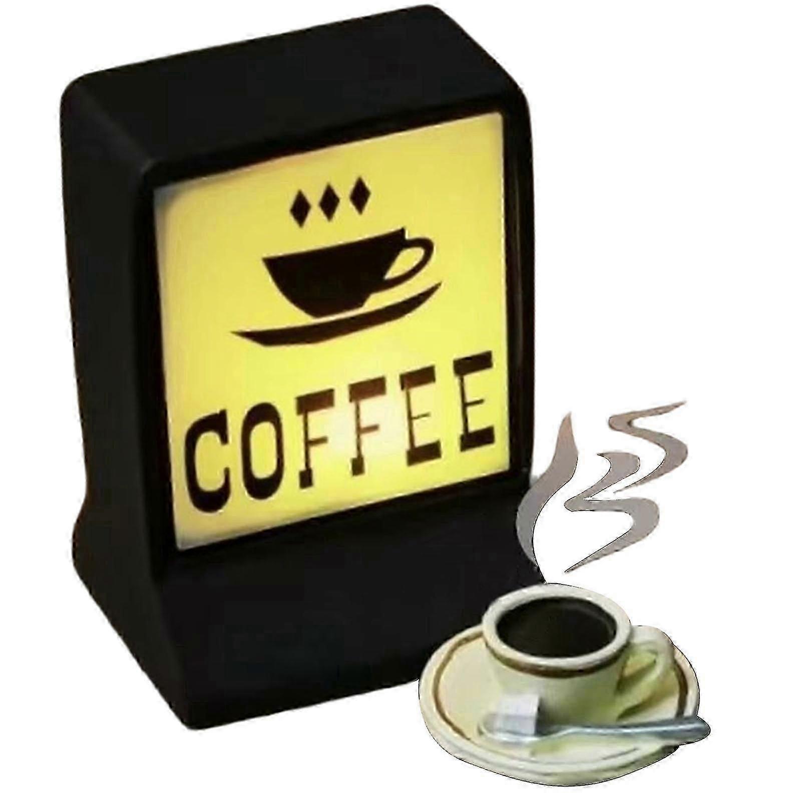Magnetic Fridge Sticker with Creative Coffee Shop Lights Sign Design for Home and Convenience Store Decoration