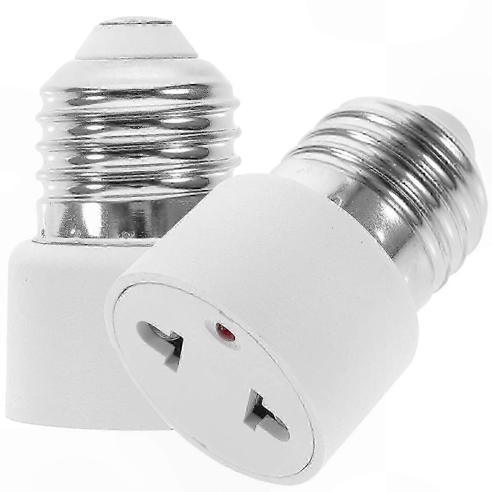 2-Pack E27 Light Socket to 2-Prong Plug Adapter, Socket Outlet Converter