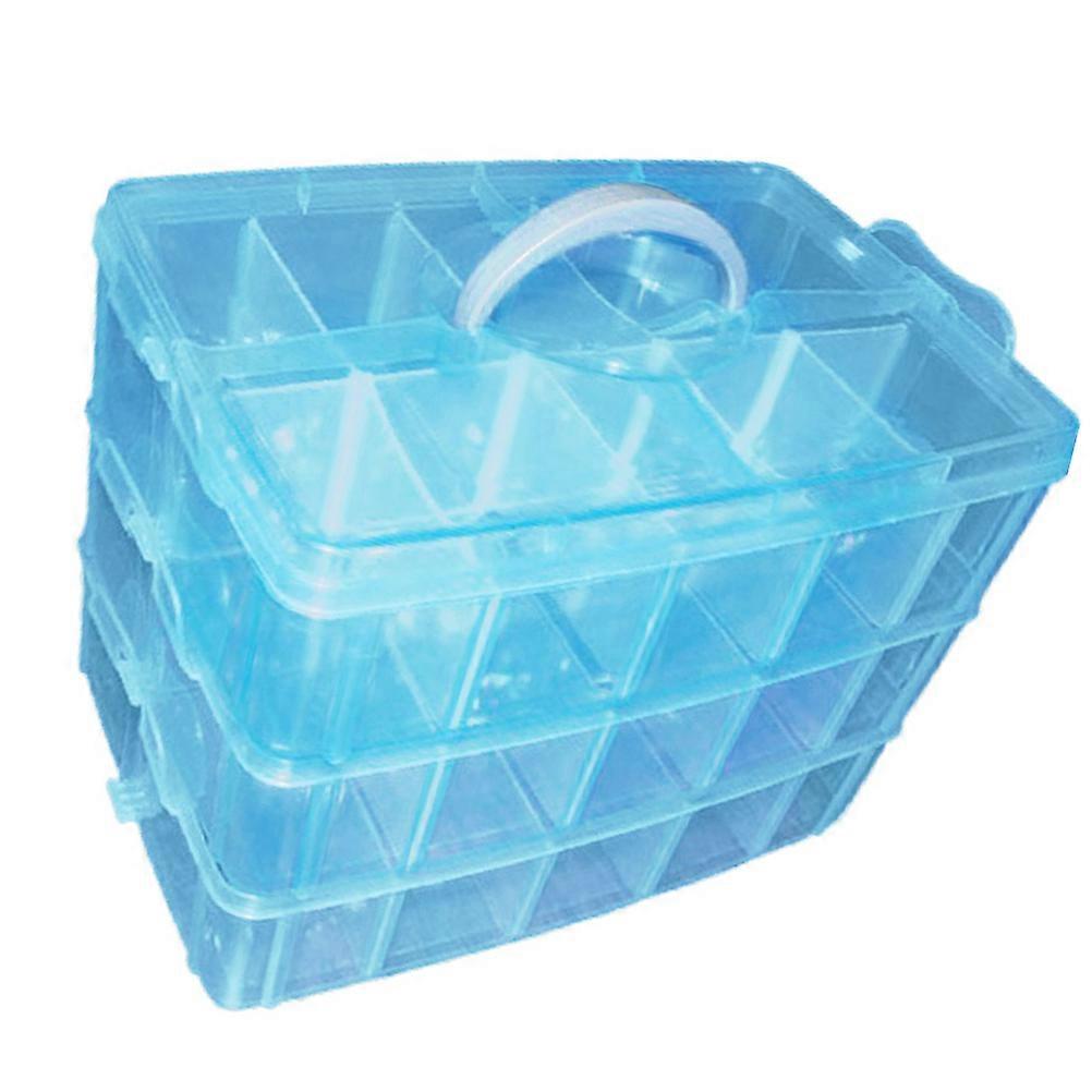 Plastic Storage Box with Lid for Handheld 3-Layer Organizer Case