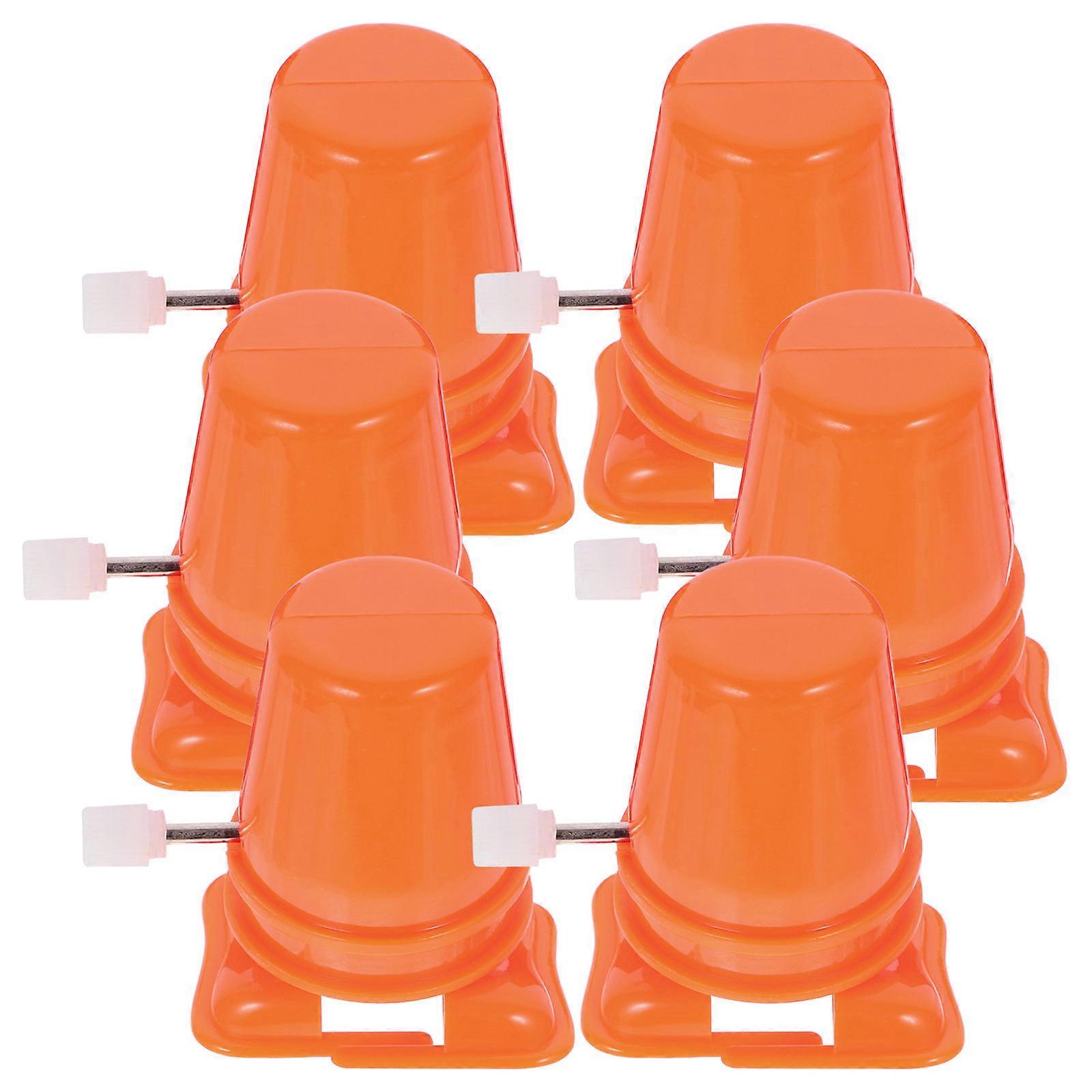 Mini Clockwork Robot Toy Movement for Diy Enthusiasts Orange Pp Material with Winding Mechanism 6Pcs