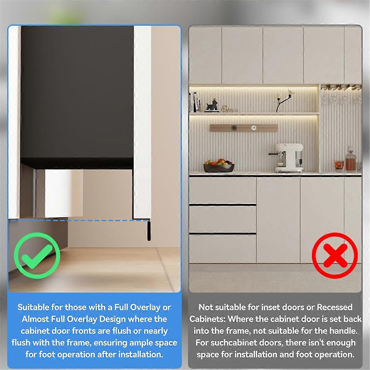 Cabinet Foot Pull for Trash Drawer, Touchless Hands Free Design