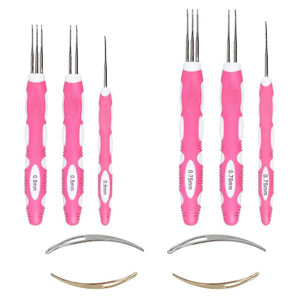 6Pcs Dreadlocks Crochet Hooks,Portable Dreadlock Crochet Needle