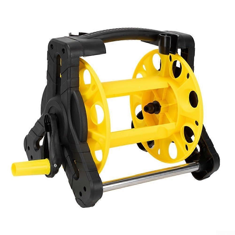 20m Garden Hose Storage Reel - Sturdy Yellow Winding Device for Easy Hose Management and Organization