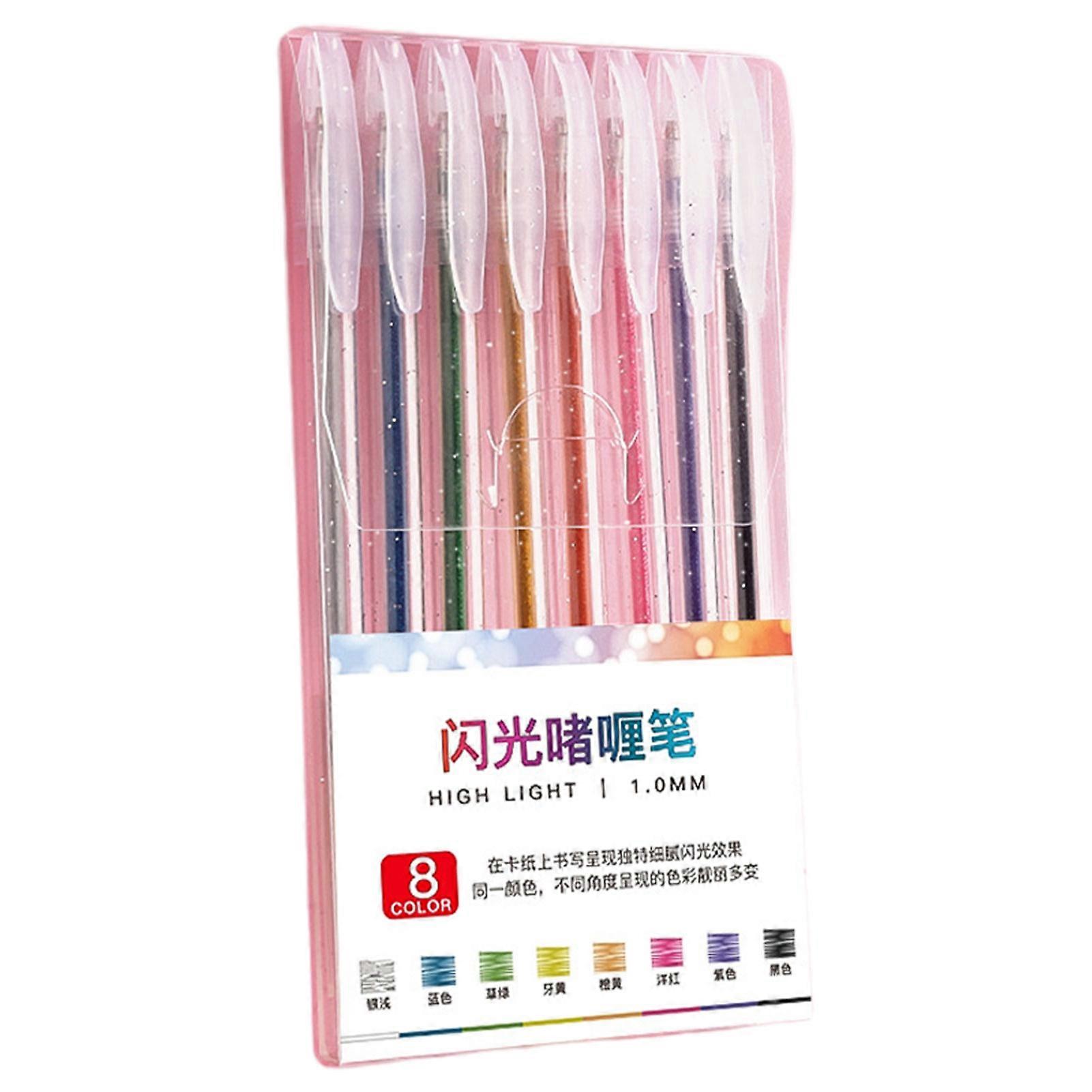Iridescent Glitters Gel Ink Pen Set Fun Journaling Drawing Art Supply for Daily Journaling Planner