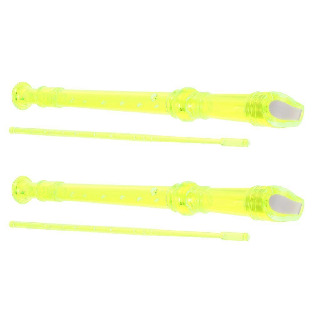 Wind Instruments for Kids Clarinet Flute Children Beginners Practice Yellow Resin Musical Instrument 2Pcs