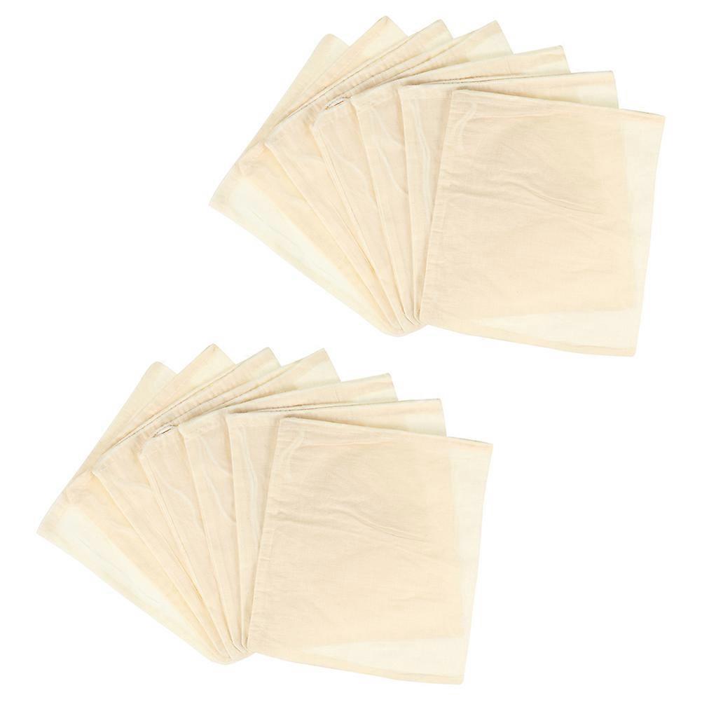 Cotton Gauze Drawstring Strainer Bags for Storage 50Pcs Khaki Filter Bags