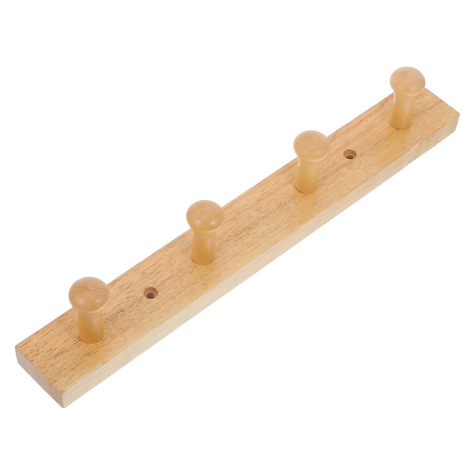 Coat Hook Wall Mount Wooden Coat Rack for Storage 4Pcs Hanging Hooks
