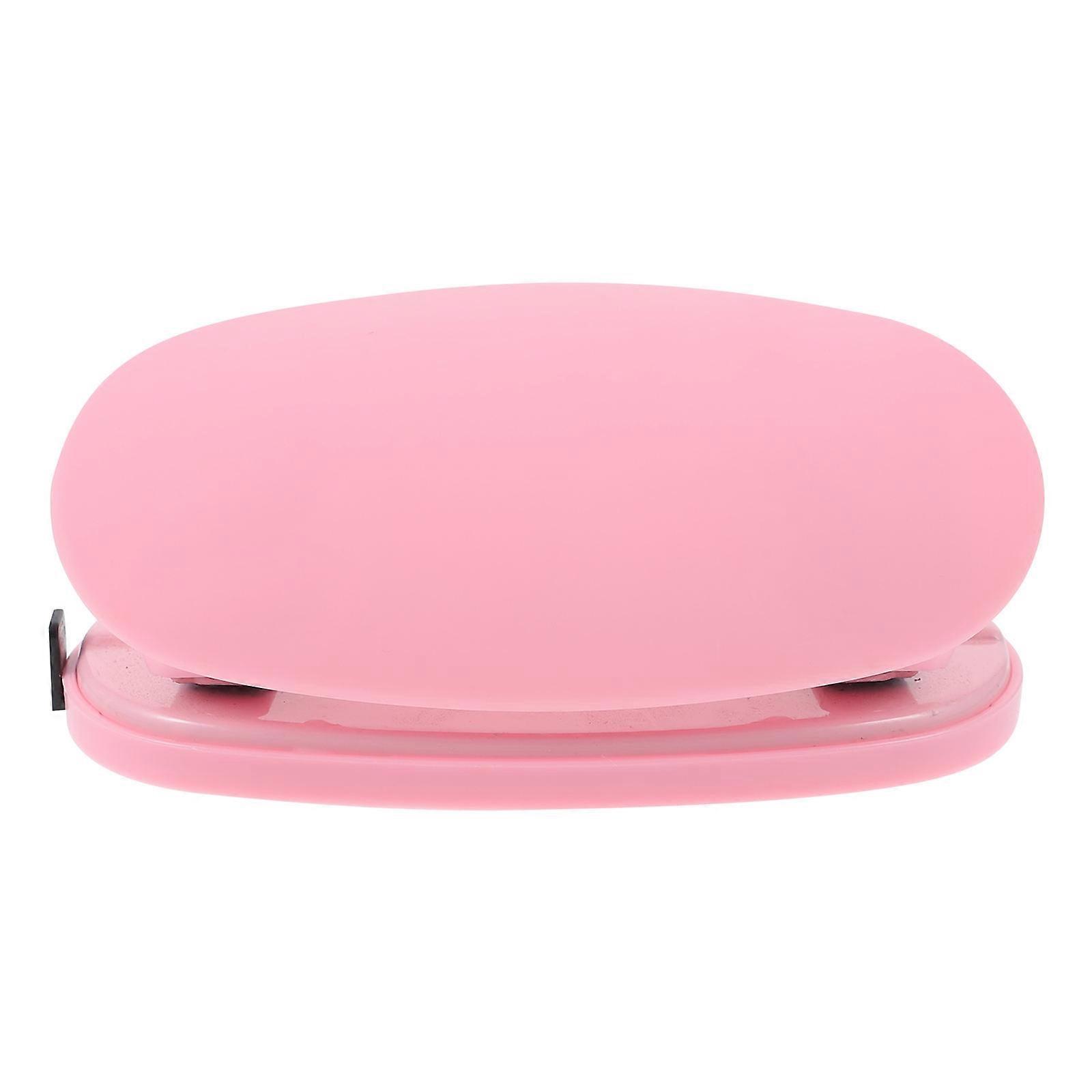 Office Paper Hole Puncher Manual Loose Leaf Punch 2Pcs Pink Metal