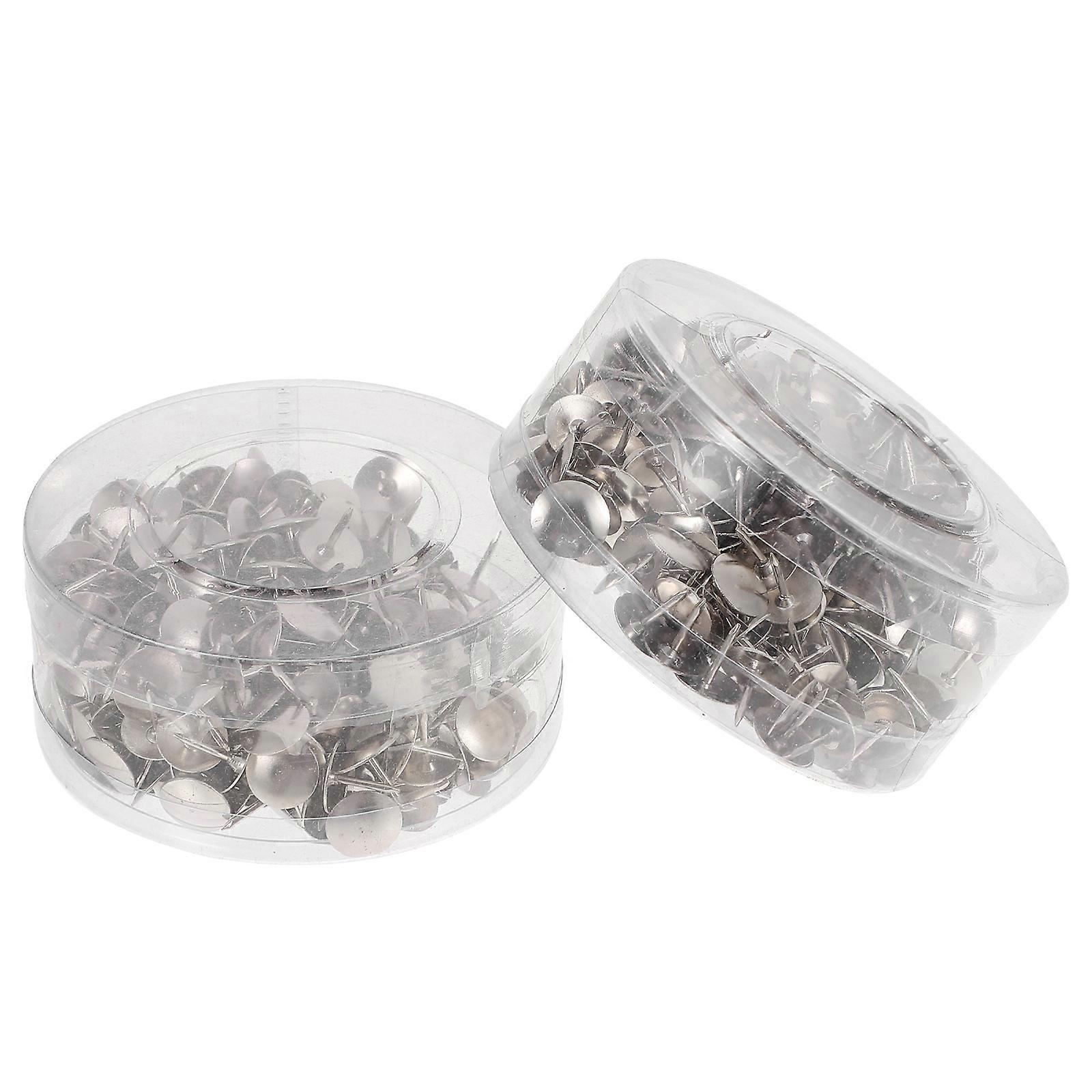 Silver Iron Thumbtack for Fixing Use 6Pcs Convenient Flat Head Nails